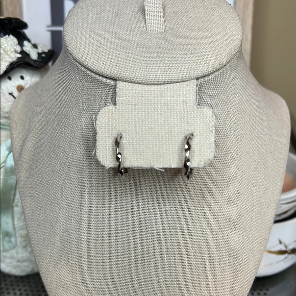 Silver Tone Small Hoop Earrings | Classic Everyday Hoops | Minimalist Jewelry - Picture 2 of 4